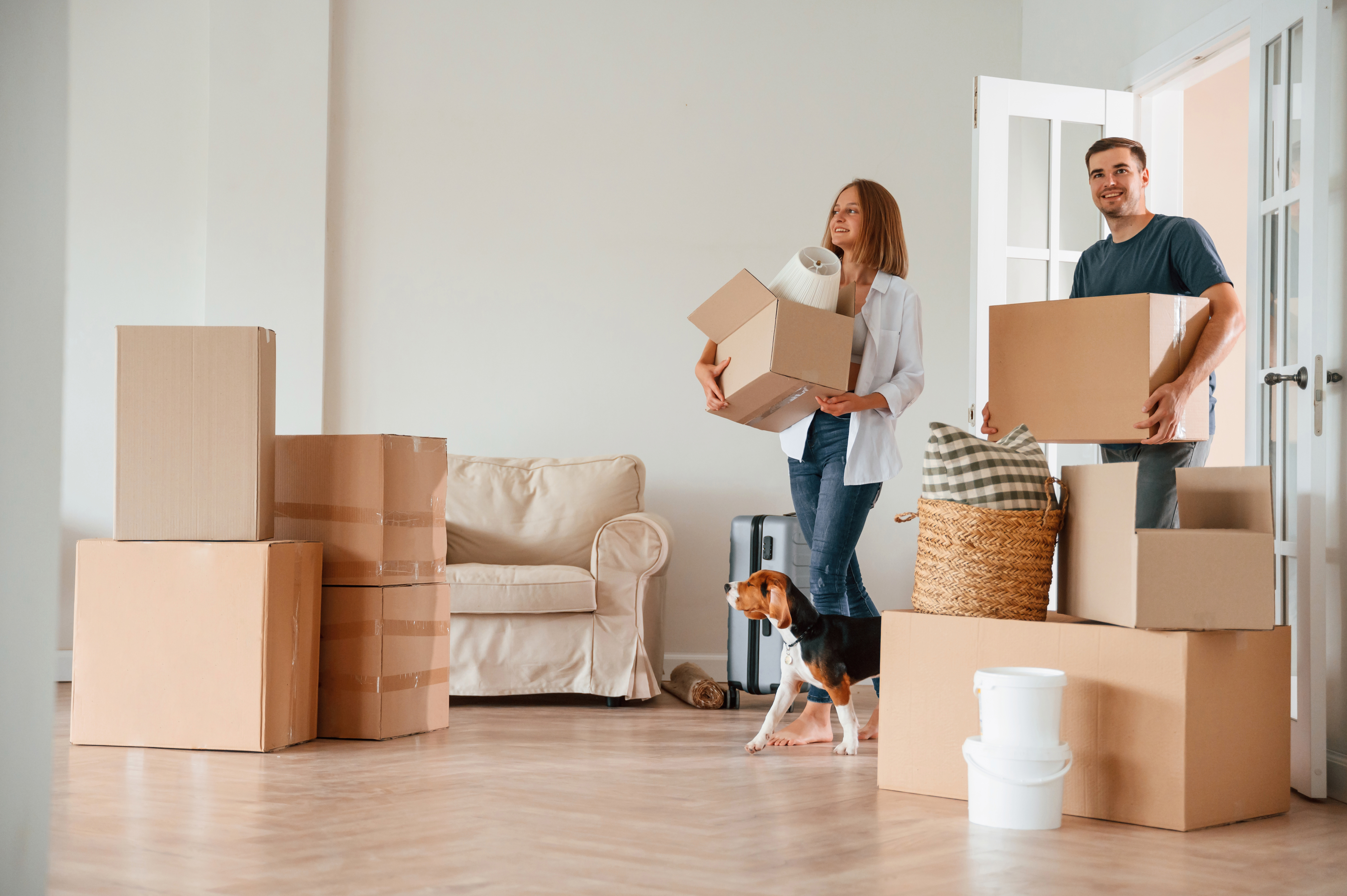 mom and son moving in